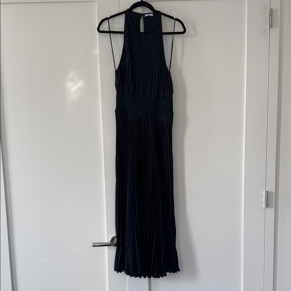 BABATON Aritzia Intellect Satin pleated midi dress - Picture 3 of 7
